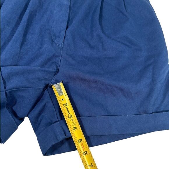 Tommy Hilfiger Dark Blue Navy Cotton High Waisted Baggy Shorts Preppy Classy - Picture 8 of 8